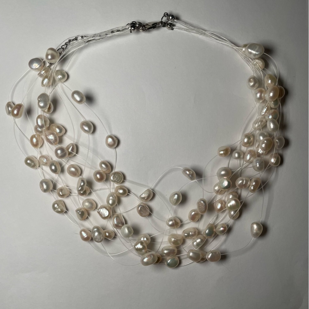 Cream Multi-Strand Pearl Necklace